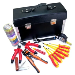 Trusa 14 scule pentru electrician 1000V + geanta din piele transport si depozitare, Richmann Exclusive