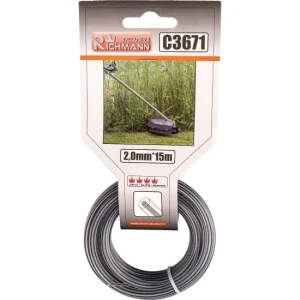 Fir rezerva motocoasa, trimmer cu insertie metalica, DUO, 2 mm x 15 m, Richmann Exclusive