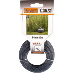 Fir rezerva motocoasa, trimmer cu insertie metalica, DUO, 2.4 mm x 15 m, Richmann Exclusive