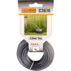 Fir rezerva motocoasa, trimmer cu insertie metalica, DUO, 3 mm x 15 m, Richmann Exclusive