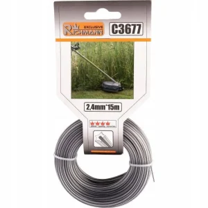 Fir rezerva motocoasa, trimmer cu insertie metalica, DUO, tip stea, 2.4 mm x 15 m, Richmann Exclusive