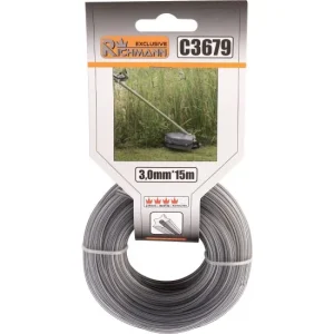 Fir rezerva motocoasa, trimmer cu insertie metalica, DUO, tip stea, 3 mm x 15 m, Richmann Exclusive