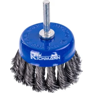 Perie sarma otel, tip cupa, cu toroane, tija, 75 mm, Richmann 