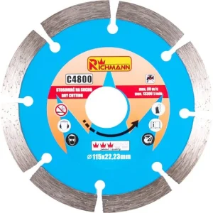 Disc diamantat segmentat, beton, taiere uscata, 115 mm/22.23 mm, Richmann