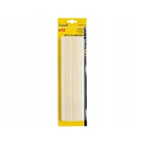 Baton silicon pentru pistol lipit, transparent, 12 buc, 11x250 mm