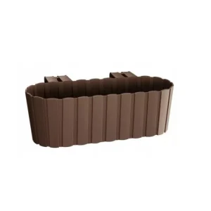Jardiniera decorativa, suport plastic, maro, 4.9 L, 38.3x21.2x13 cm, Boardee Hook Old