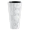 Ghiveci decorativ de flori, rotund, inalt, alb, 29.7x53.1 cm, Sandy