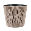 Ghiveci decorativ de flori, rotund, cafeniu, 7.9 L, 26.2x22.2 cm, Sandy Round