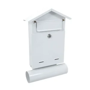 Cutie postala, cu loc pentru ziar, alb, format B6, 23x7x37.5 cm, Damech