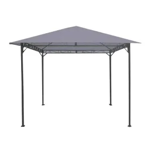 Pavilion pentru gradina/terasa, cadru metalic, gri, 3x3x2.55 m, Elena