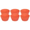 Forma coacere pentru briose, silicon, rosu, set 6 buc, 6.5x6.5x3 cm, MagicHome