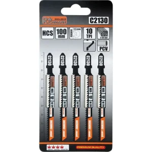 Panza, lama, fierastrau pendular, pentru lemn, HCS, prindere tip T, dinti orientati invers, 10 TPI, set 5 buc, 100 mm, Richmann Exclusive