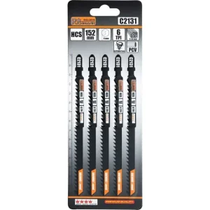 Panza, lama, fierastrau pendular, pentru lemn, HCS, prindere tip T, taiere rapida, 6 TPI, set 5 buc, 152 mm, Richmann Exclusive