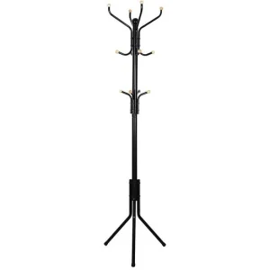 Cuier, Songmics, 12 carlige, metal, negru, 44x44x182 cm