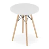 Masa stil scandinav, Artool, rotund, MDF si lemn, alb, 60x72 cm