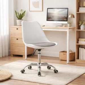 Scaun de birou, Artool, Alba, rotativ, PP, alb si gri, 48x43x91.5 cm