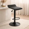 Scaun de bucatarie/bar, Artool, Fort, rotativ, piele ecologica neagra, picior metal negru, 38x39x84 cm