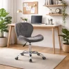 Scaun de birou, Artool, Avola, rotativ, catifea, gri, 46.5x55x86.5 cm
