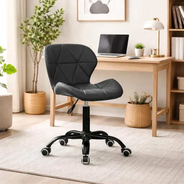 Scaun de birou, Artool, Noto, piele ecologica, negru, 53.5x57x87 cm