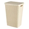 Cos rufe, Curver, 2 manere, capac, bej, 58 L, 43x34x60 cm
