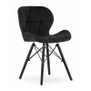 Scaun stil scandinav, Artool, Lago Velvet, catifea neagra, picioare lemn negru, 47x36x73.5 cm