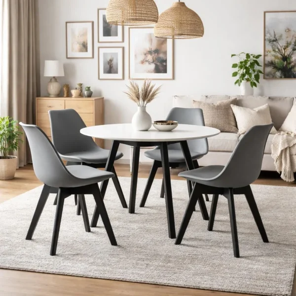 Scaun bucatarie/living, Artool, Mark, PP grafit, picioare negre, 49x55.5x82.5 cm