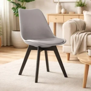 Scaun bucatarie/living, Artool, Mark, PP gri, picioare negre, 49x55.5x82.5 cm