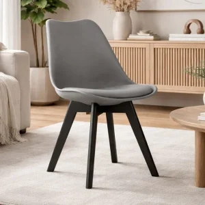 Scaun bucatarie/living, Artool, Mark, PP grafit, picioare negre, 49x55.5x82.5 cm