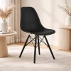 Scaun stil scandinav, Artool, Osaka, PP negru, picioare lemn negru, 46x54x81 cm
