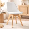 Scaun bucatarie/living, Artool, Mark, PP alb, picioare lemn natur, 49x43x82 cm