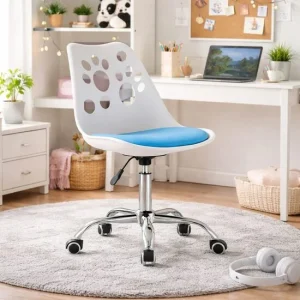 Scaun de birou, Artool, Print, rotativ, PP, alb si albastru, 50x57x93.5 cm