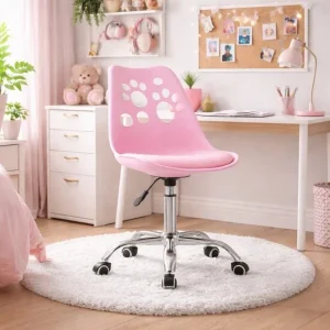 Scaun de birou, Artool, Print, rotativ, PP, roz, 50x57x93.5 cm