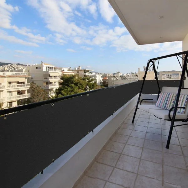 Paravan pentru balcon, terasa, gard, UV, 800 g/m2, maro, 3x0.9 m