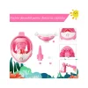 Masca snorkeling cu tub pentru copii model rechin, roz