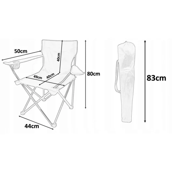 Scaun pliabil gradina, camping, pescuit, albastru, max 120 kg, 50x50x80 cm