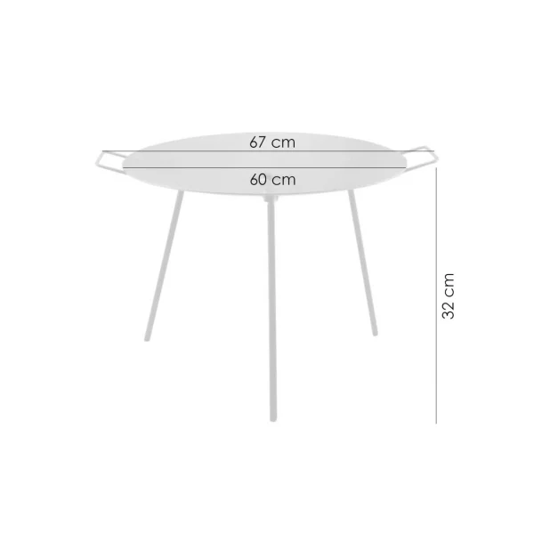 Disc pentru gratar, metalic, cu picioare si agatator, 60x32 cm, Perfect Home 