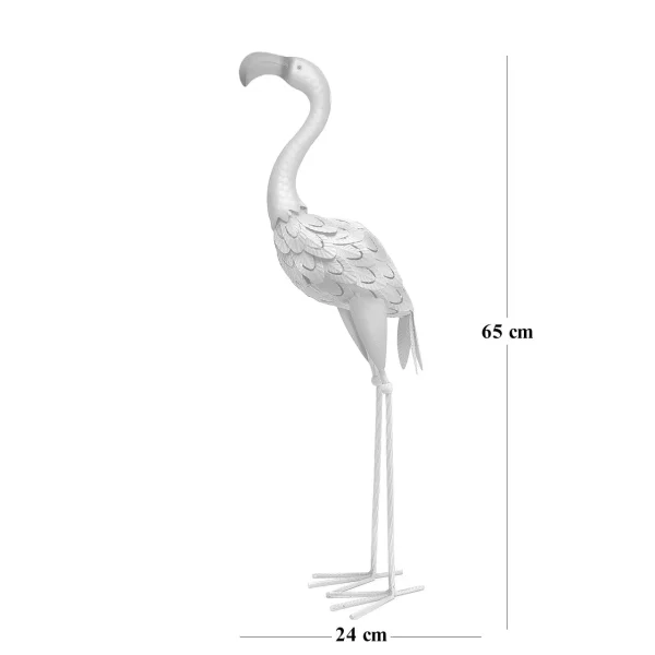 Decoratiune gradina, metalica, flamingo, 14x24x65 cm