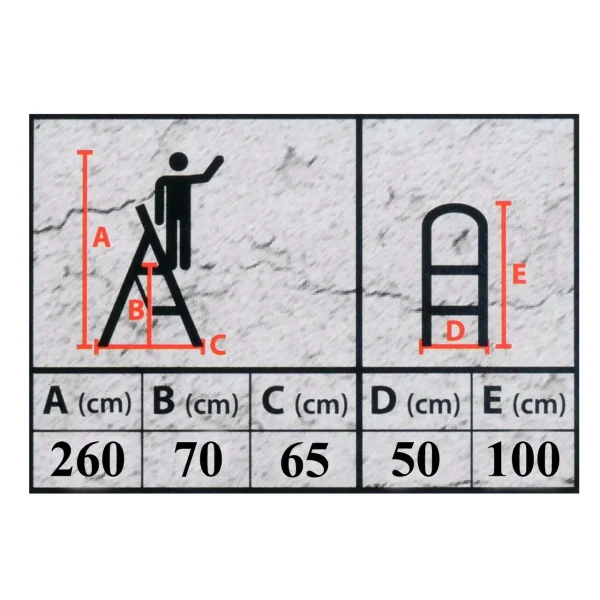 Scara, 3 trepte, portocaliu, max 150 kg, 0.48x0.78x1.05 m