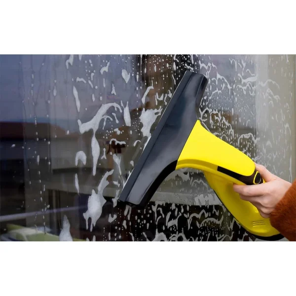 Aspirator de geamuri si oglinzi, electric, stergator fara fir cu acumulator 200 mAh, 280 ml, laveta microfibra
