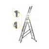 Scara aluminiu, 3 tronsoane, 7 trepte, max 150 kg, 4.23 m, Drabest