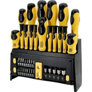 Set surubelnite cu varfuri si biti, magnetizator, 39 buc, 1/4", PL 4-6 mm, PH 0-2 mm, PZ 1-2 mm, Torx 20-30 mm, HEX 2-6 mm, Strend Pro