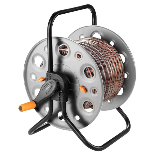 Tambur, rola, cu furtun gradina, antirasucire, pistol de stropit, accesorii, 1/2", 20 m, NEO