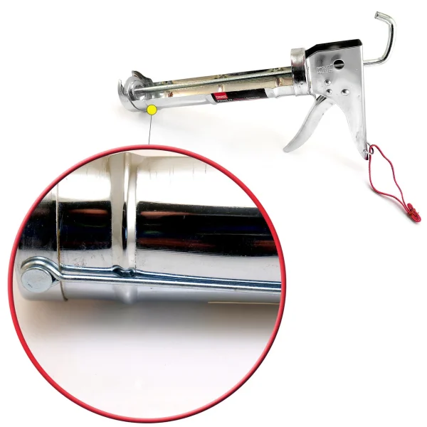 Pistol, presa, cartus silicon, otel cromat, tija zimtata, 300 ml, Beorol