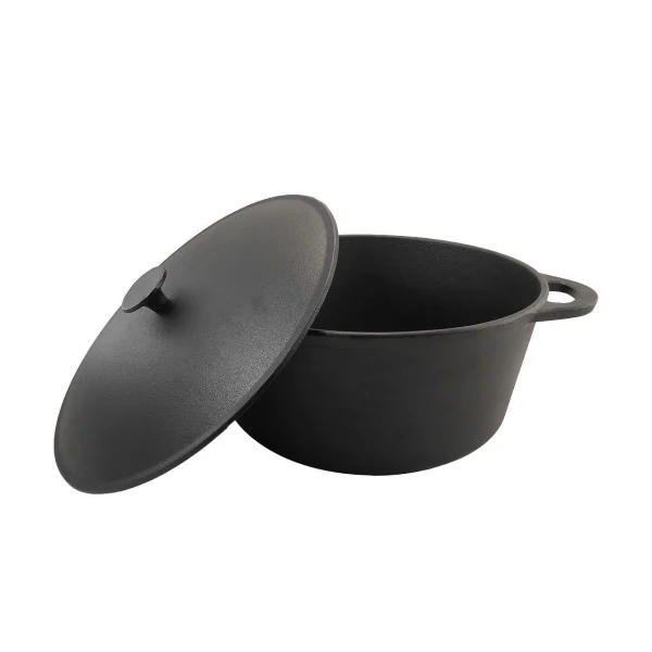 Oala de fonta cu capac, rotunda, 9 L, Perfect Home