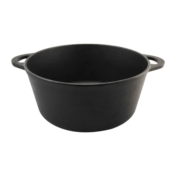 Oala de fonta cu capac, rotunda, 9 L, Perfect Home