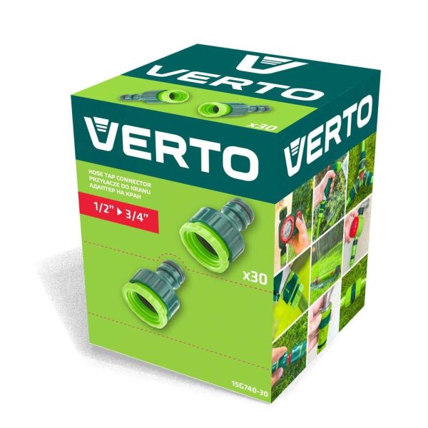 Set adaptor robinet, 1/2" - 3/4", 30 buc, VERTO