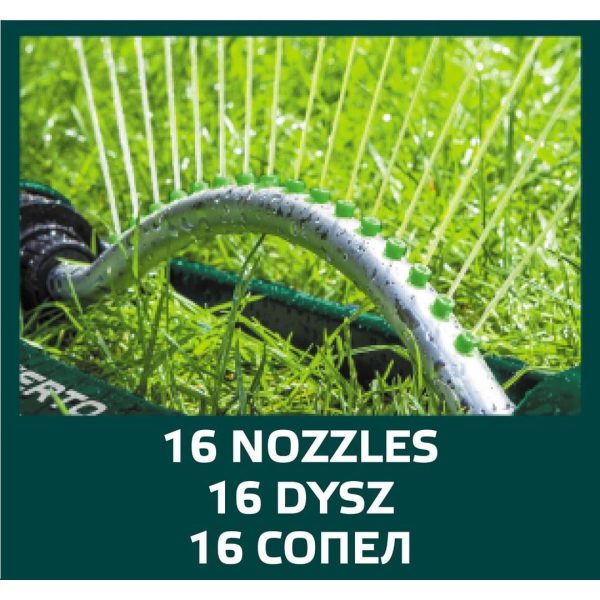 Aspersor oscilant, 16 duze, 378 mp, Verto