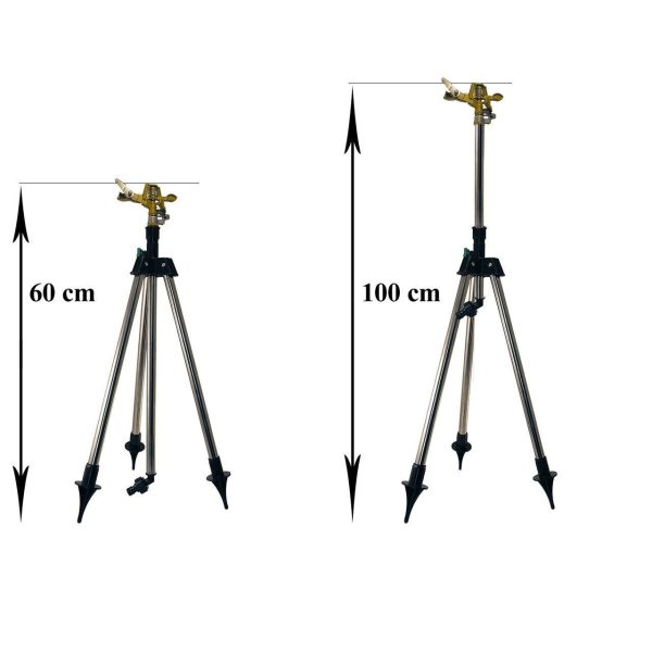 Aspersor pulsatoriu, zincat, cu trepied telescopic, 550-905 mm