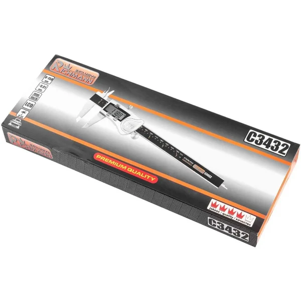 Subler digital 150 mm, IP54, inox, negru, Richmann Exclusive