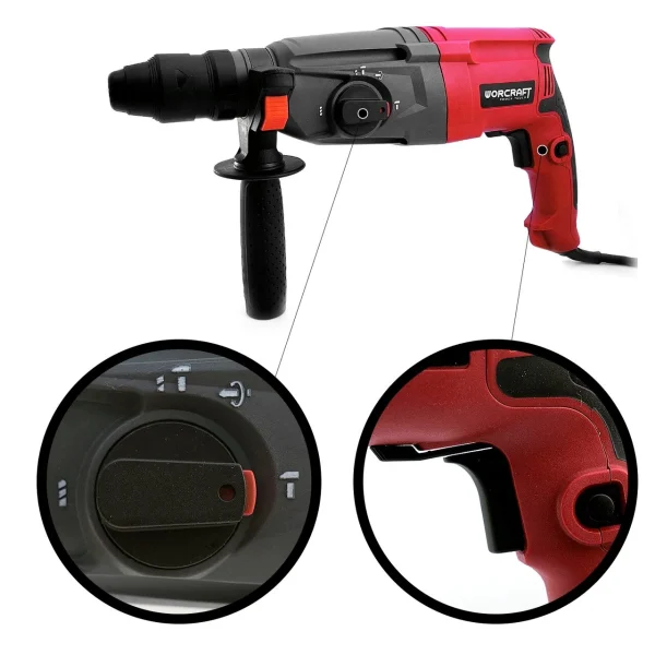 Rotopercutor, SDS Plus, 820 W, 2 mandrine interschimbabile, 3 J, Worcraft